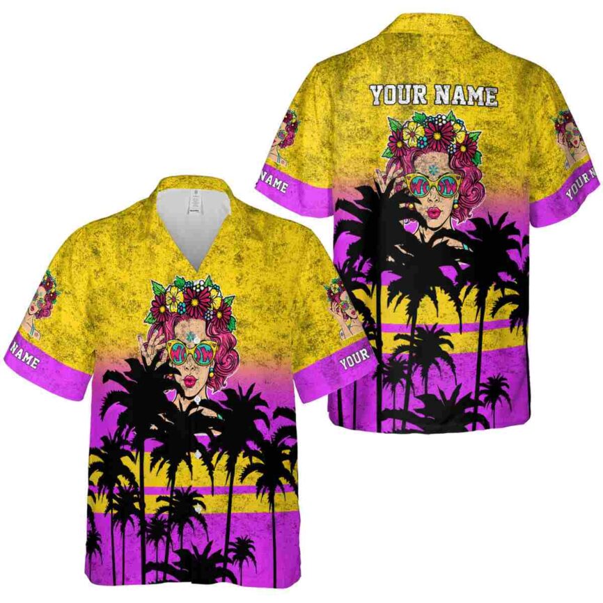Customized Pop Sunset Gradient Hawaiian Shirt Premium grade