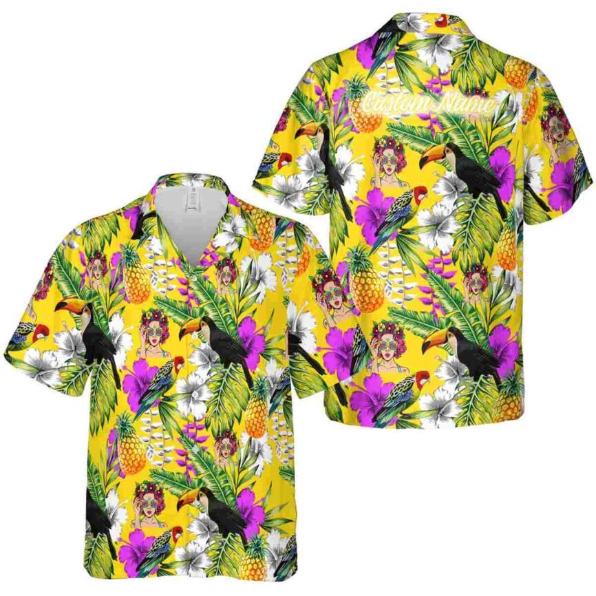 Customized Pop Toucan Bird Hawaiian Shirt Premium grade