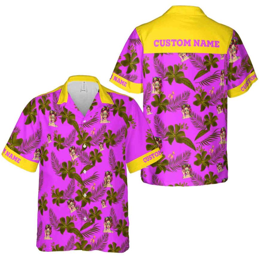 Customized Pop Tropical Flower Hawaiian Shirt Premium grade