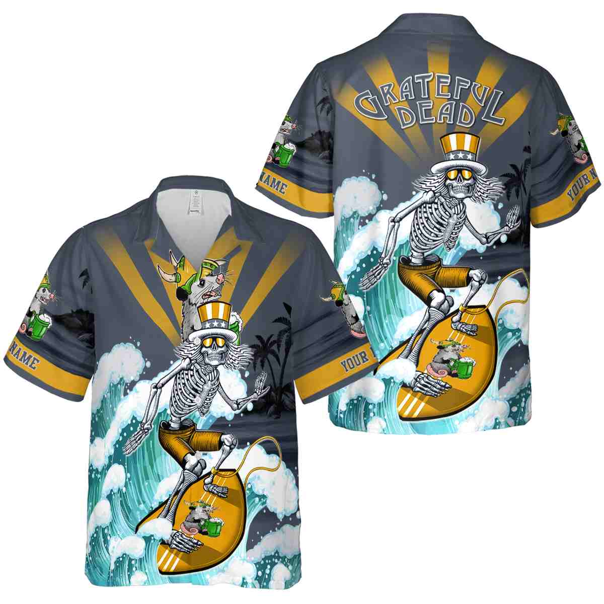 Customized Possum Grateful Dead Motif Hawaiian Shirt Premium grade Customized Possum Grateful Dead Motif Hawaiian Shirt Premium grade