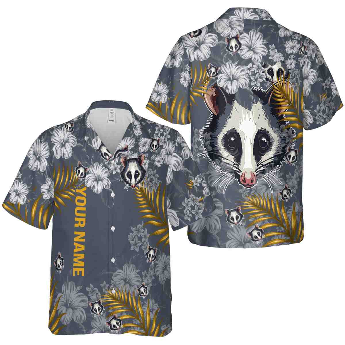 Customized Possum Hibiscus Pattern Hawaiian Shirt Premium grade Customized Possum Hibiscus Pattern Hawaiian Shirt Premium grade
