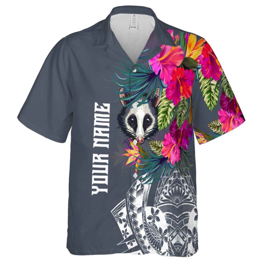 Customized Possum Polynesian Flowers Hawaiian Shirt Fashion forward