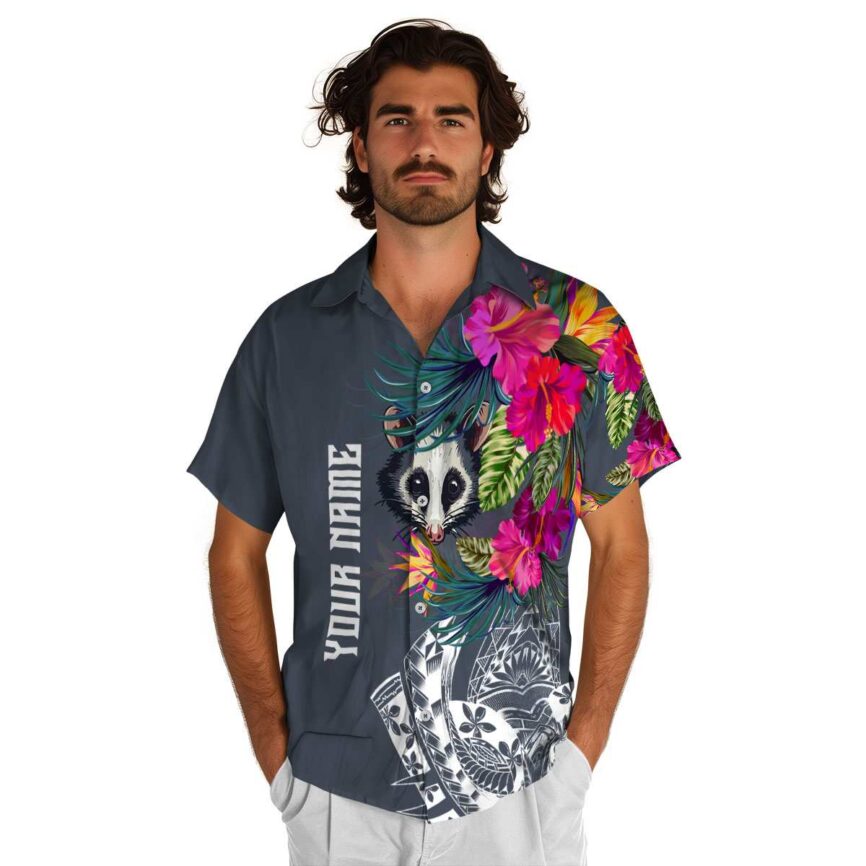 Customized Possum Polynesian Flowers Hawaiian Shirt New Arrival