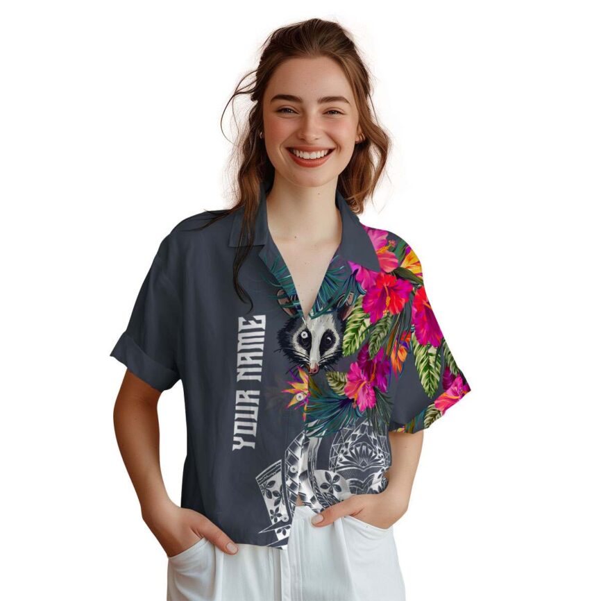 Customized Possum Polynesian Flowers Hawaiian Shirt Top rated
