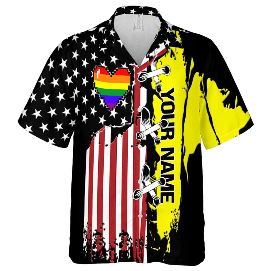 Customized Pride Flag Stitches Hawaiian Shirt Fashion forward