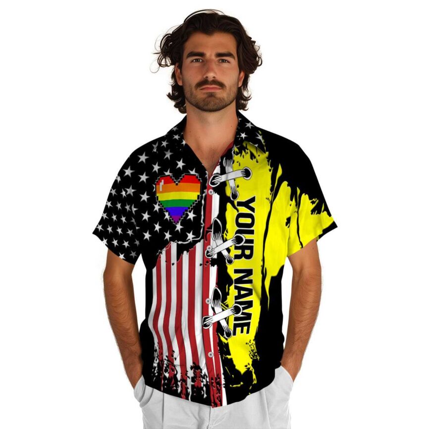 Customized Pride Flag Stitches Hawaiian Shirt New Arrival