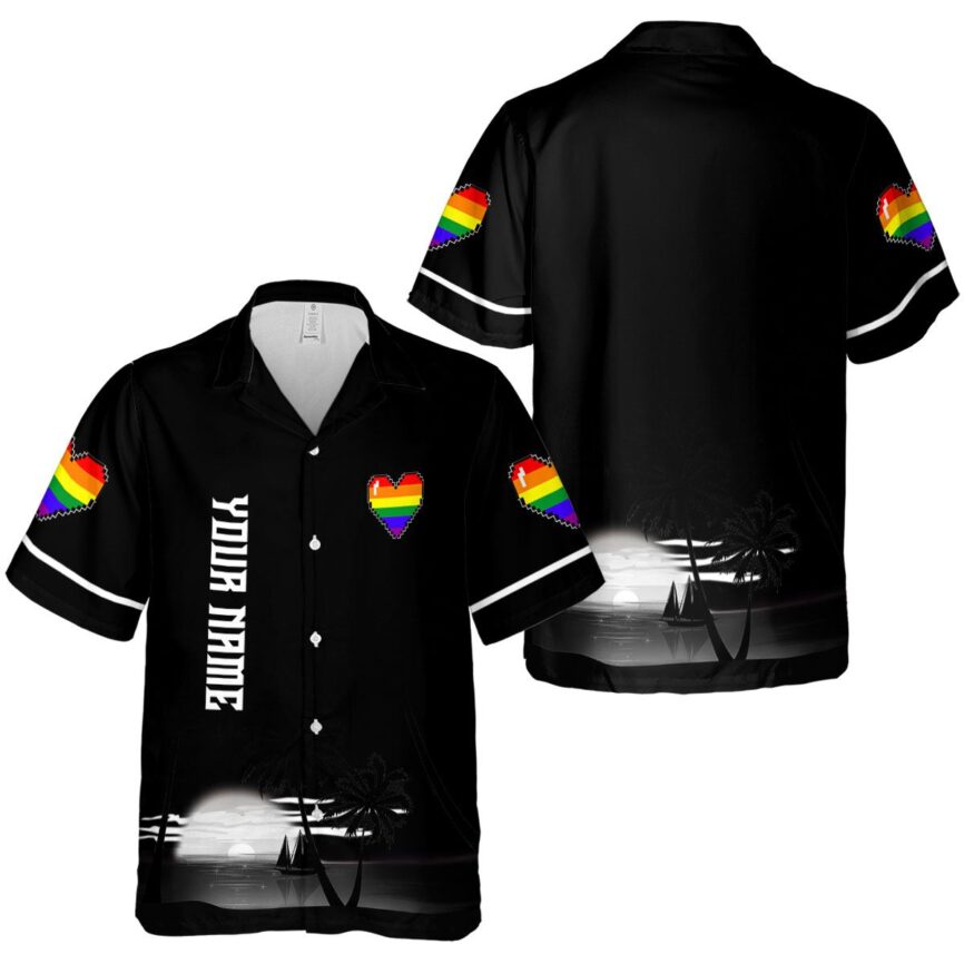 Customized Pride Ocean Sunset Hawaiian Shirt Premium grade