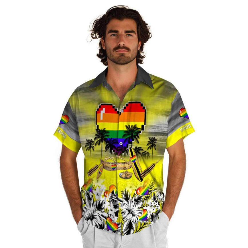 Customized Pride Sunset Beach Canoe Hawaiian Shirt New Arrival