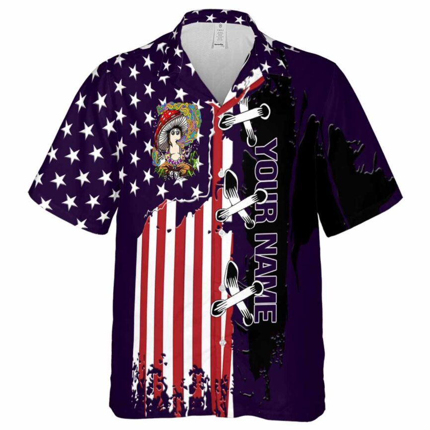 Customized Psychedelic Flag Stitches Hawaiian Shirt Fashion forward