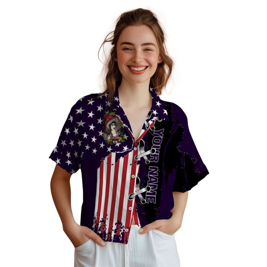 Customized Psychedelic Flag Stitches Hawaiian Shirt Top rated