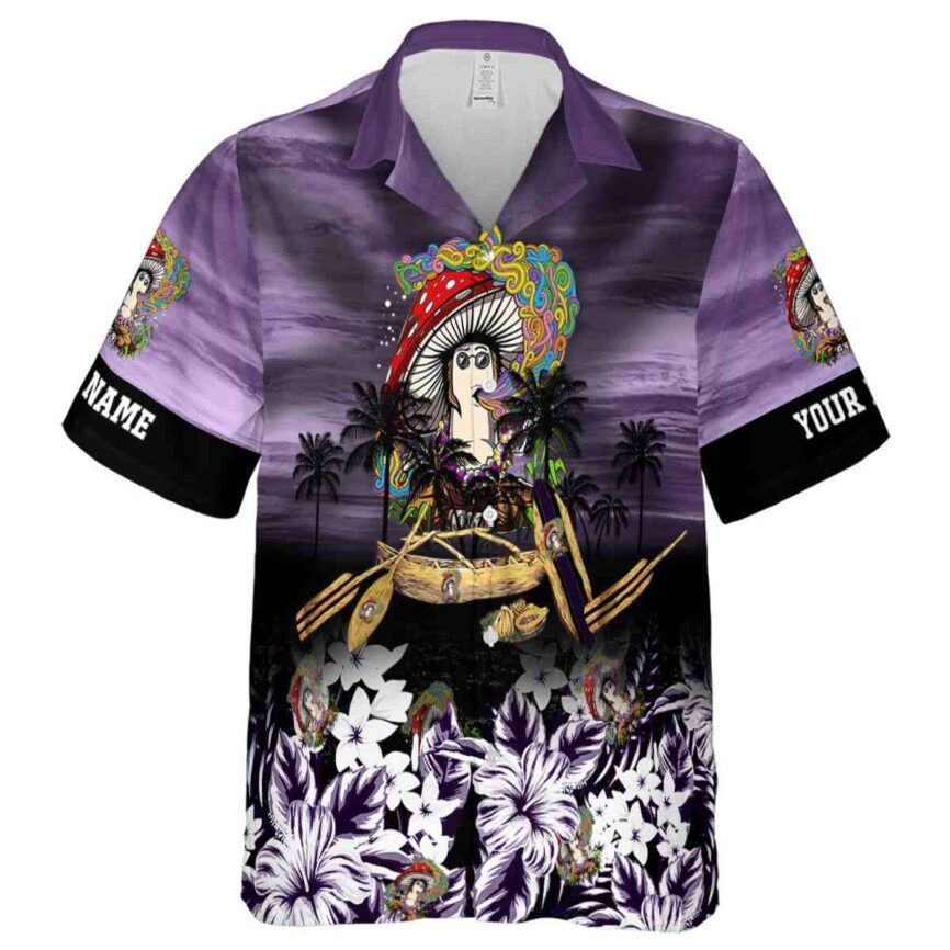 Customized Psychedelic Sunset Beach Canoe Hawaiian Shirt Fashion forward