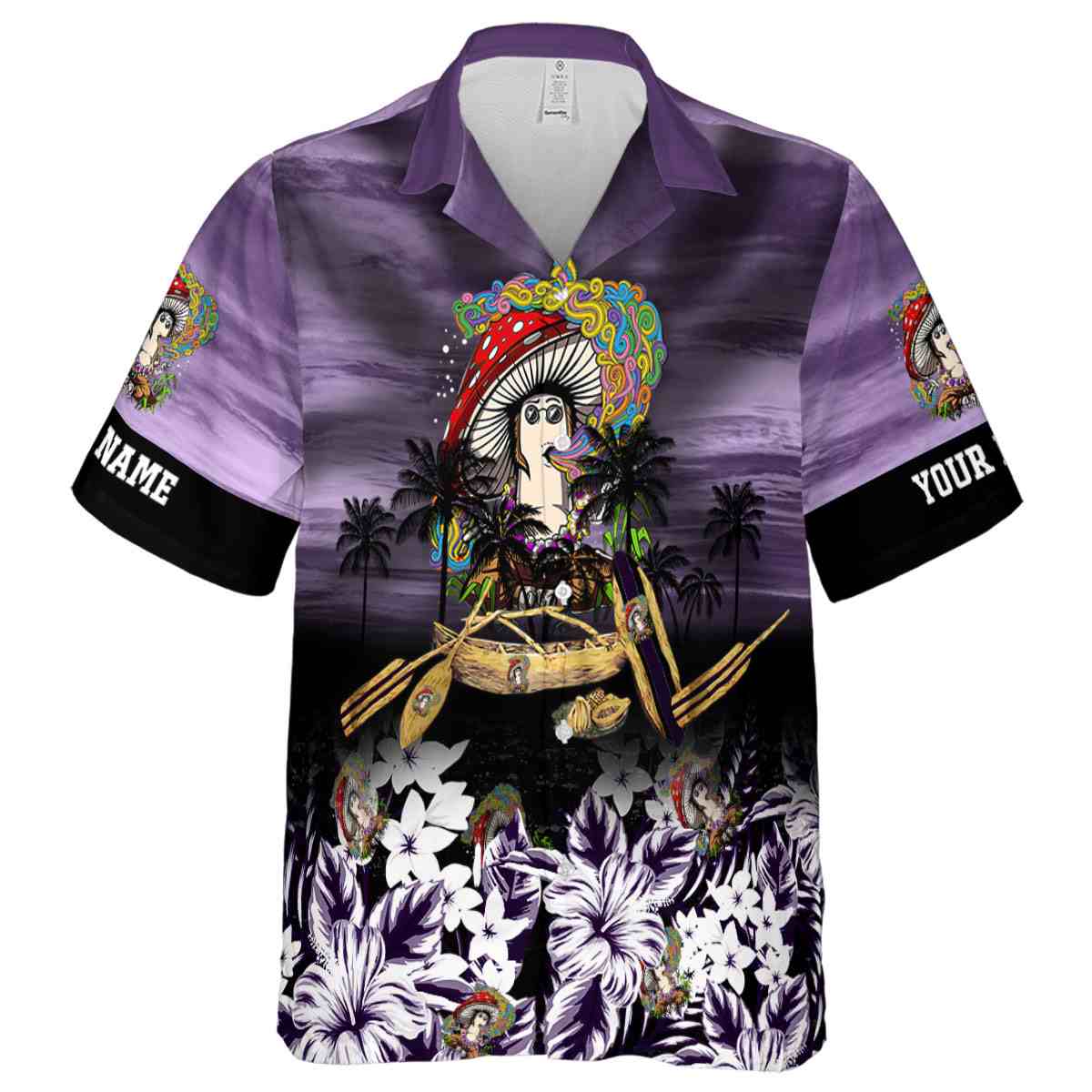 Customized Psychedelic Sunset Beach Canoe Hawaiian Shirt Fashion forward Customized Psychedelic Sunset Beach Canoe Hawaiian Shirt Fashion forward
