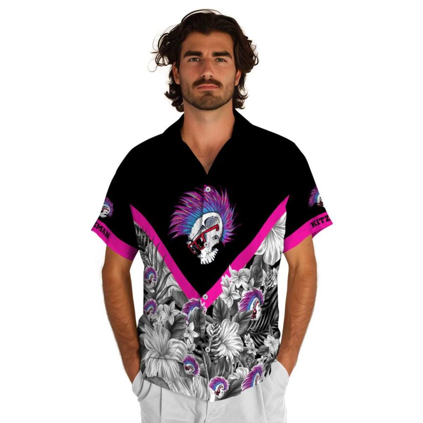 Customized Punk Bold Floral Number Hawaiian Shirt New Arrival