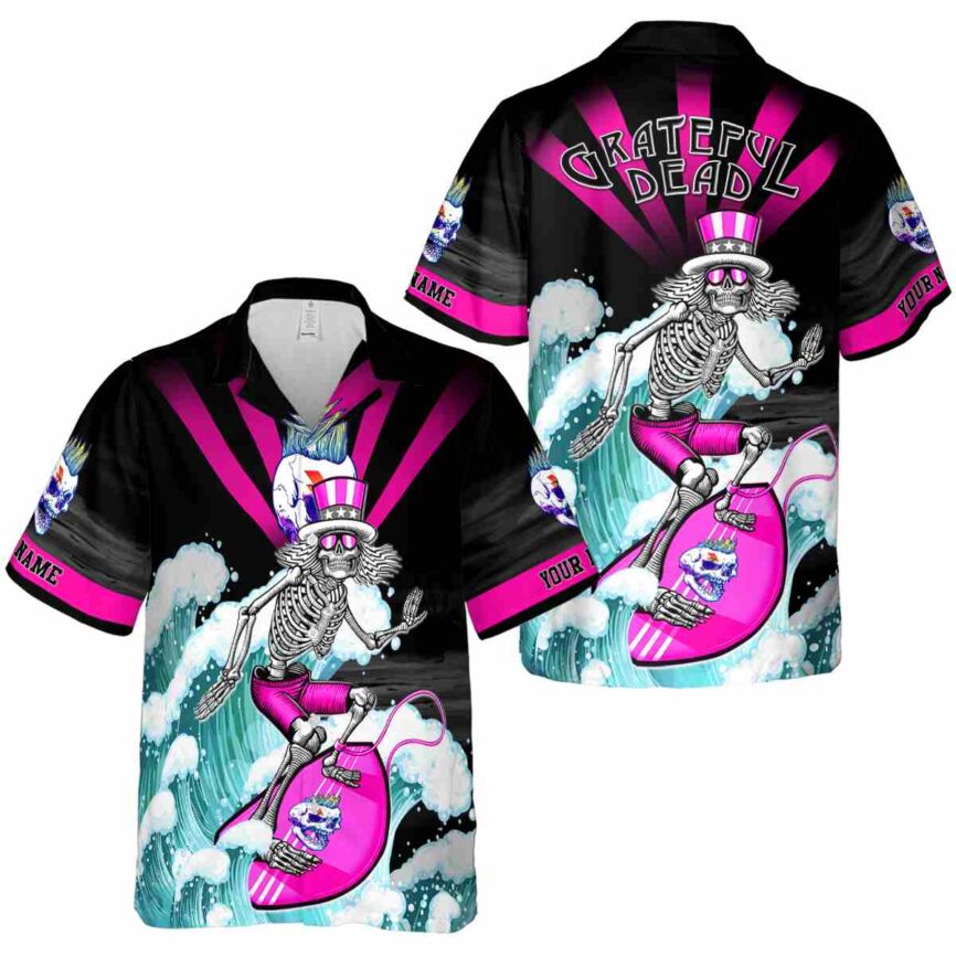 Customized Punk Grateful Dead Motif Hawaiian Shirt Premium grade