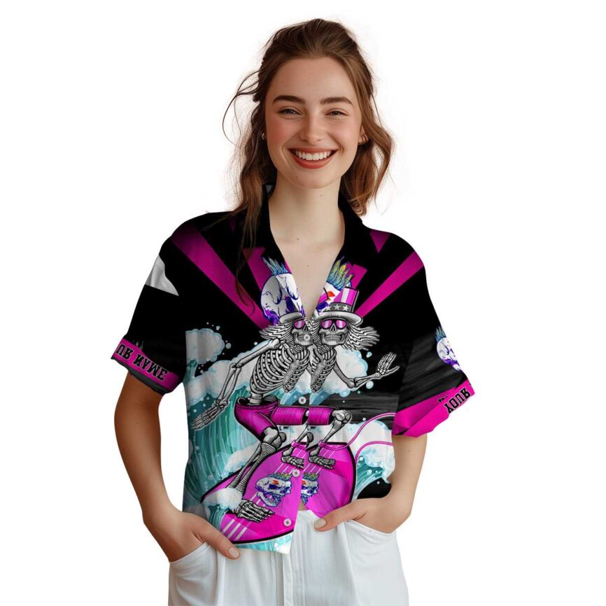 Customized Punk Grateful Dead Motif Hawaiian Shirt Top rated