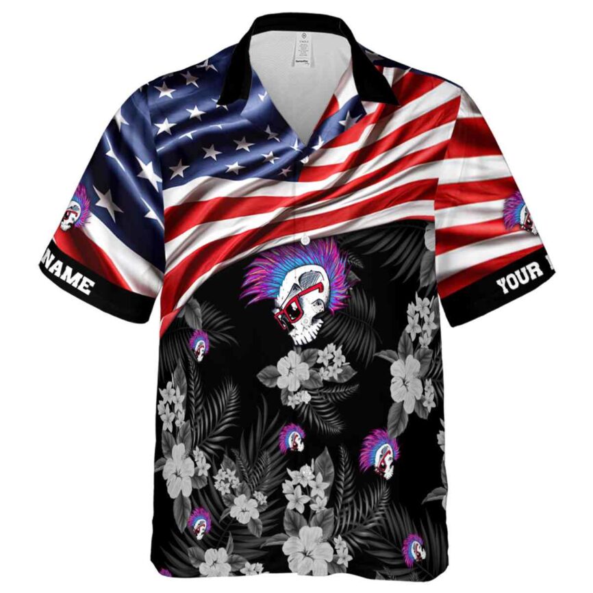 Customized Punk US Flag Themed Hawaiian Shirt Fashion forward