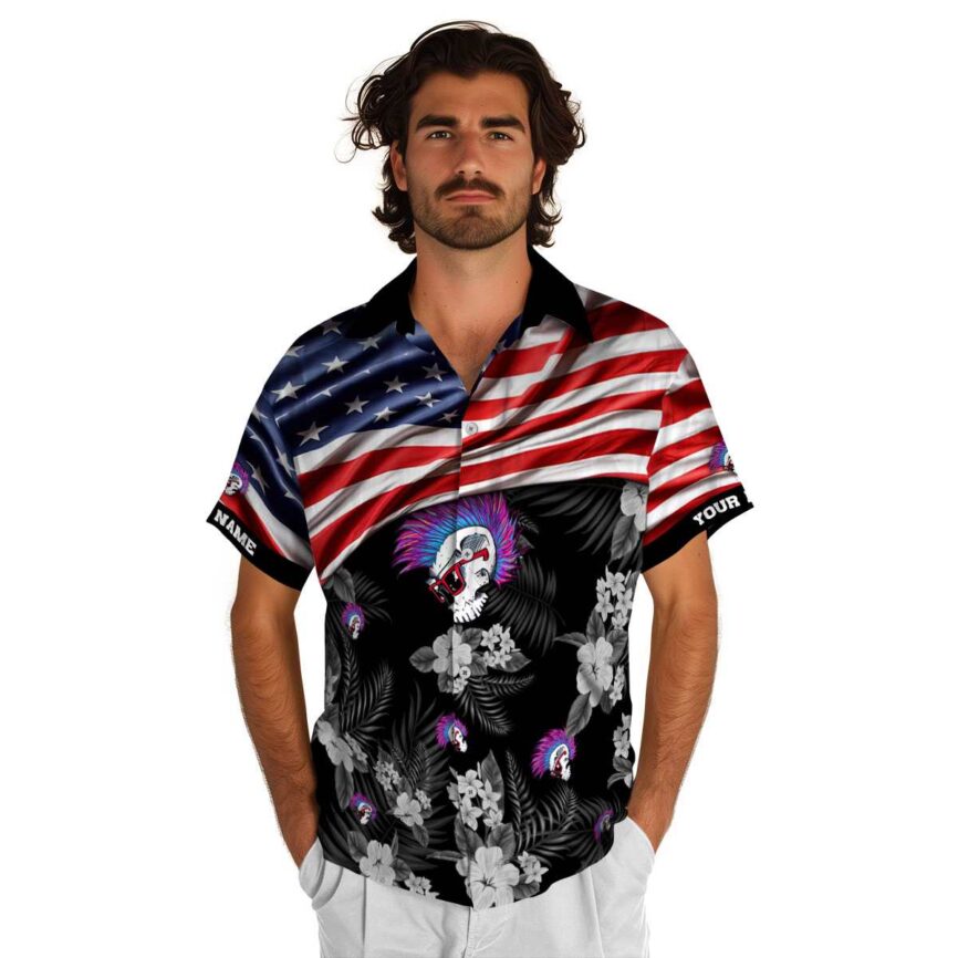 Customized Punk US Flag Themed Hawaiian Shirt New Arrival