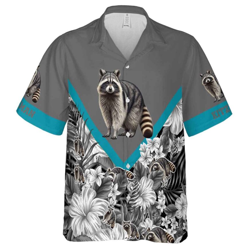 Customized Raccoon Bold Floral Number Hawaiian Shirt Fashion forward