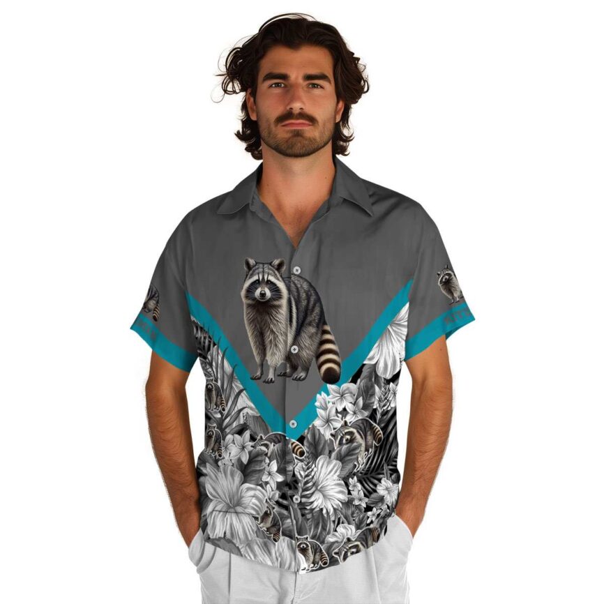 Customized Raccoon Bold Floral Number Hawaiian Shirt New Arrival