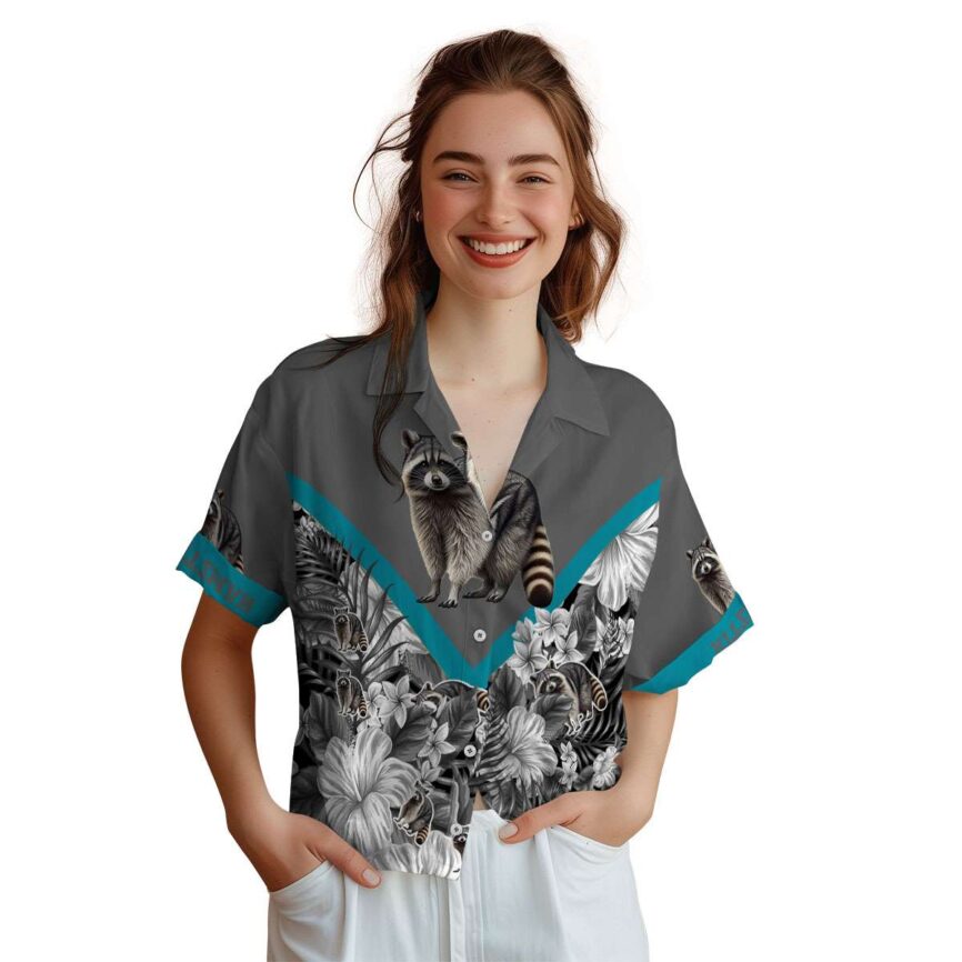 Customized Raccoon Bold Floral Number Hawaiian Shirt Top rated