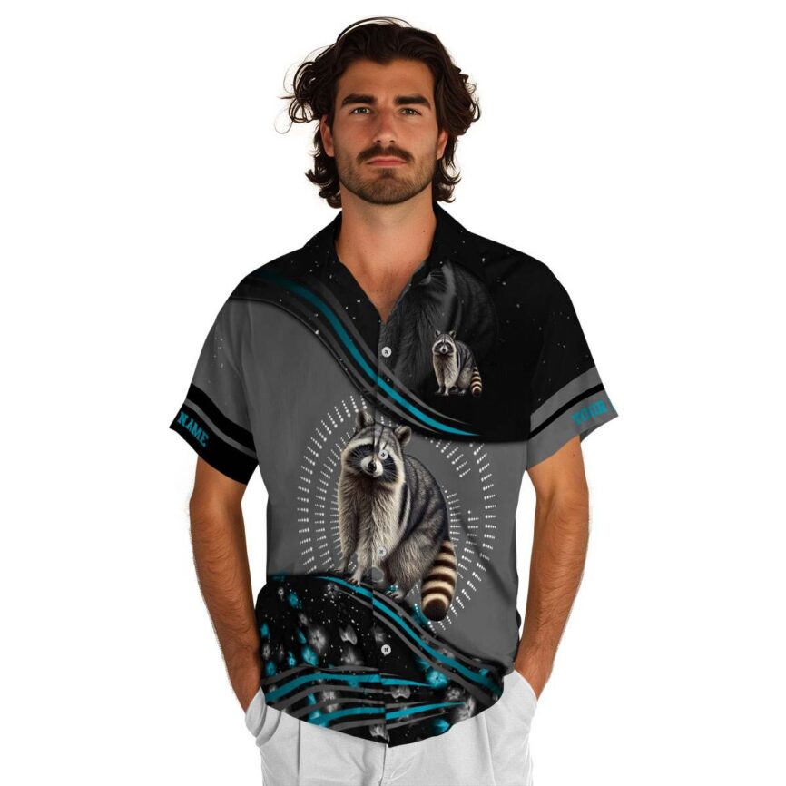 Customized Raccoon Dynamic Swirl Hawaiian Shirt New Arrival