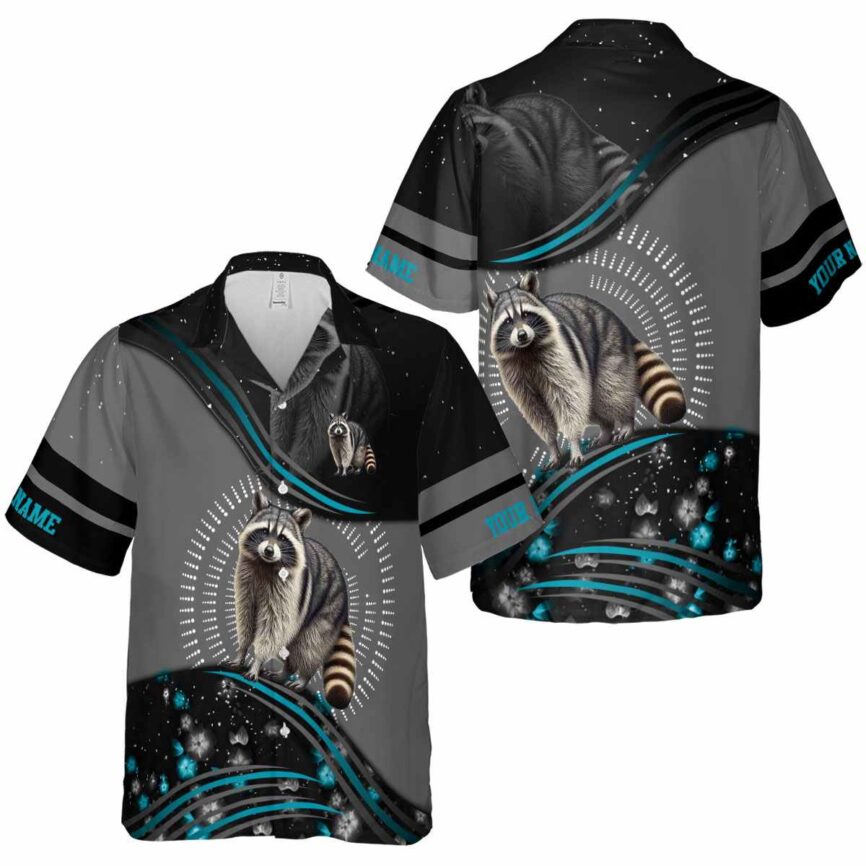 Customized Raccoon Dynamic Swirl Hawaiian Shirt Premium grade