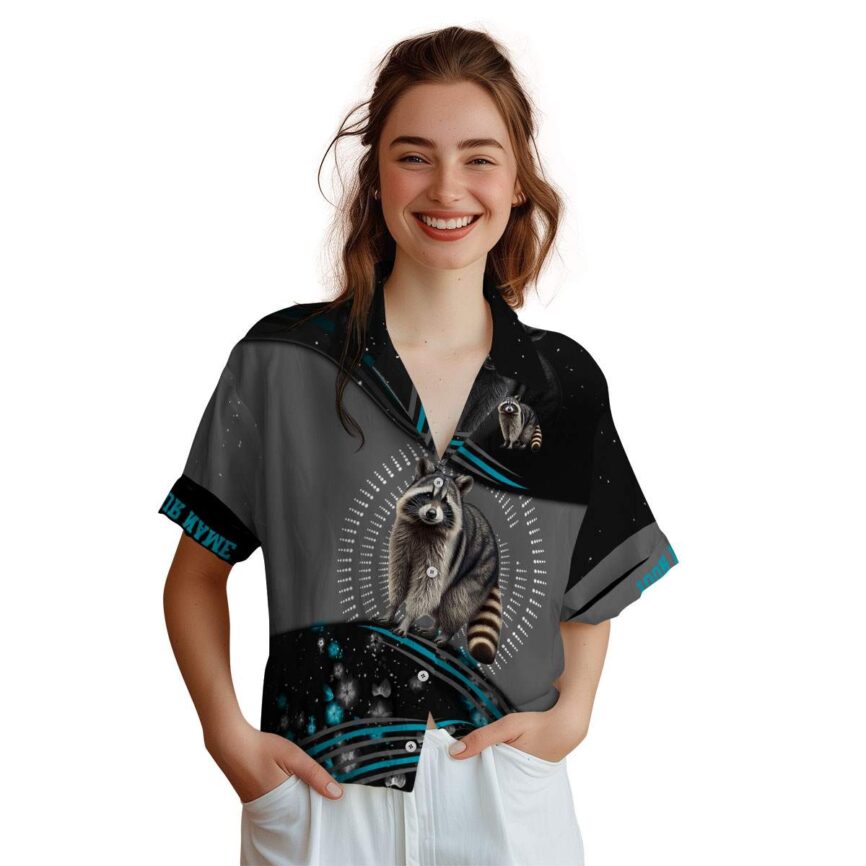 Customized Raccoon Dynamic Swirl Hawaiian Shirt Top rated