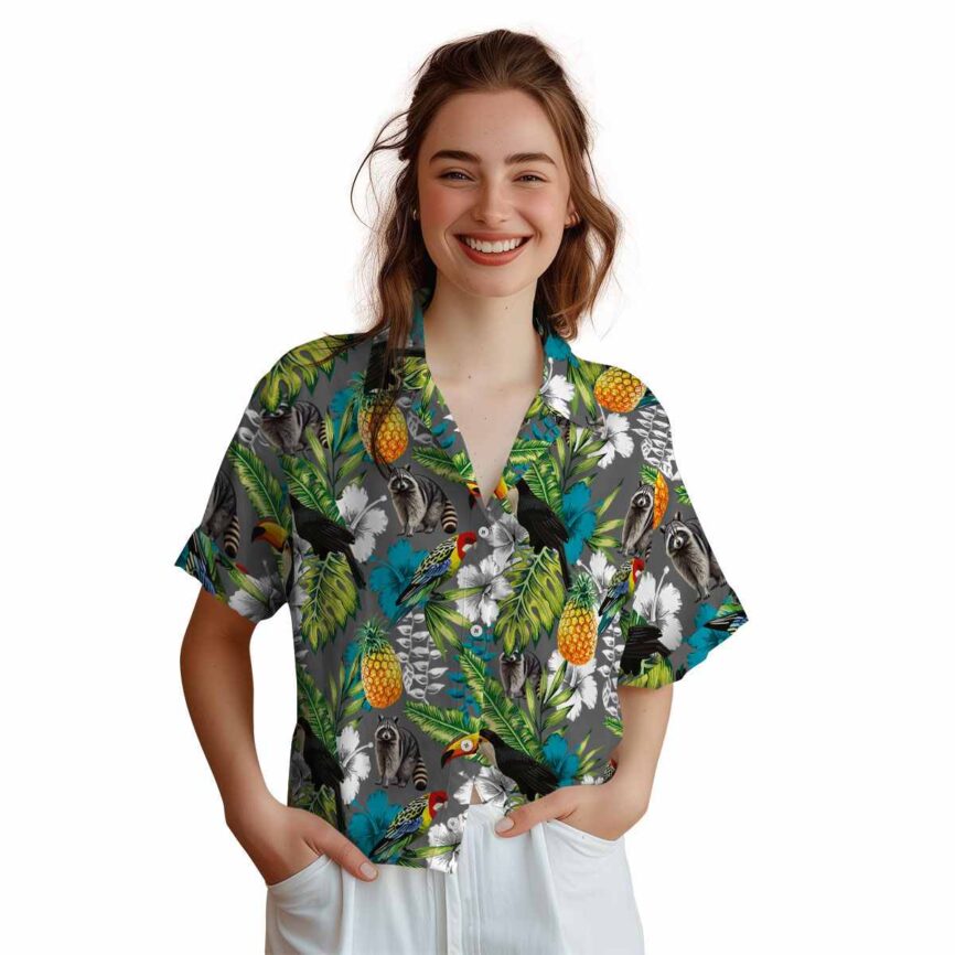 Customized Raccoon Toucan Bird Hawaiian Shirt Top rated