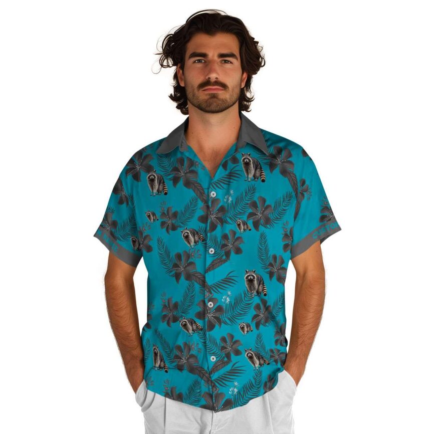 Customized Raccoon Tropical Flower Hawaiian Shirt New Arrival