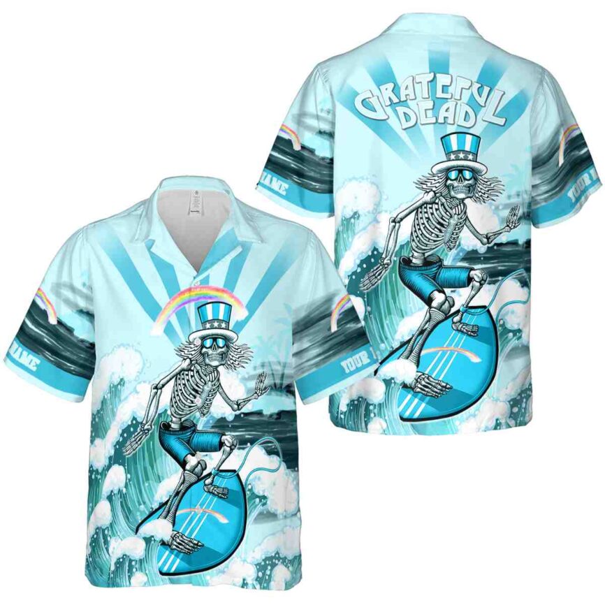 Customized Rainbow Grateful Dead Motif Hawaiian Shirt Premium grade