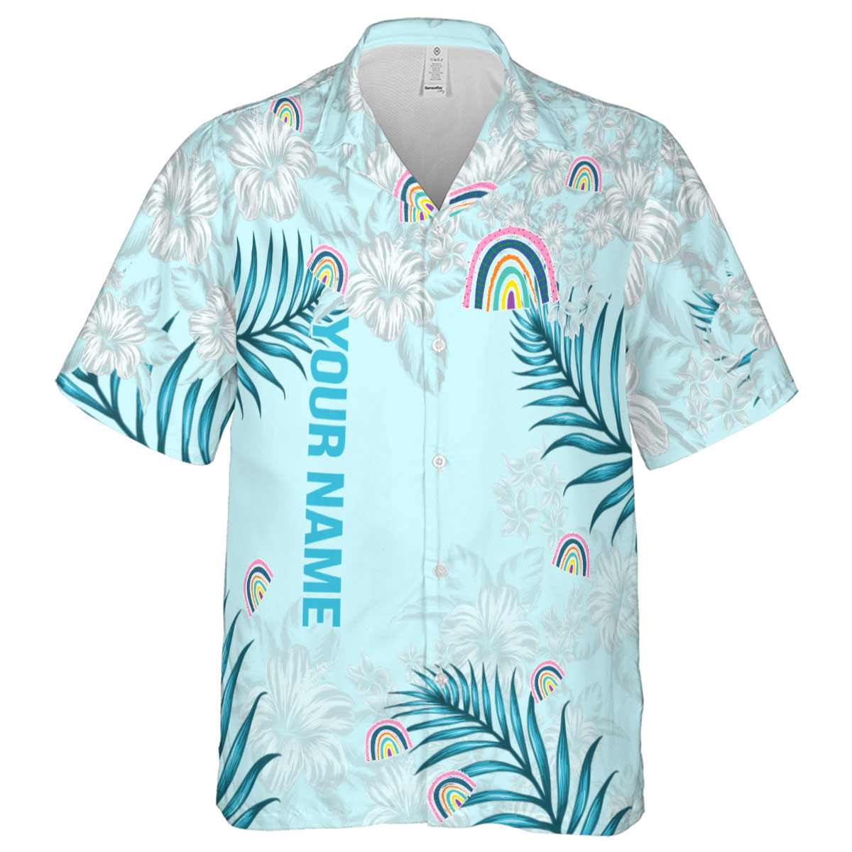 Customized Rainbow Hibiscus Pattern Hawaiian Shirt Fashion forward Customized Rainbow Hibiscus Pattern Hawaiian Shirt Fashion forward