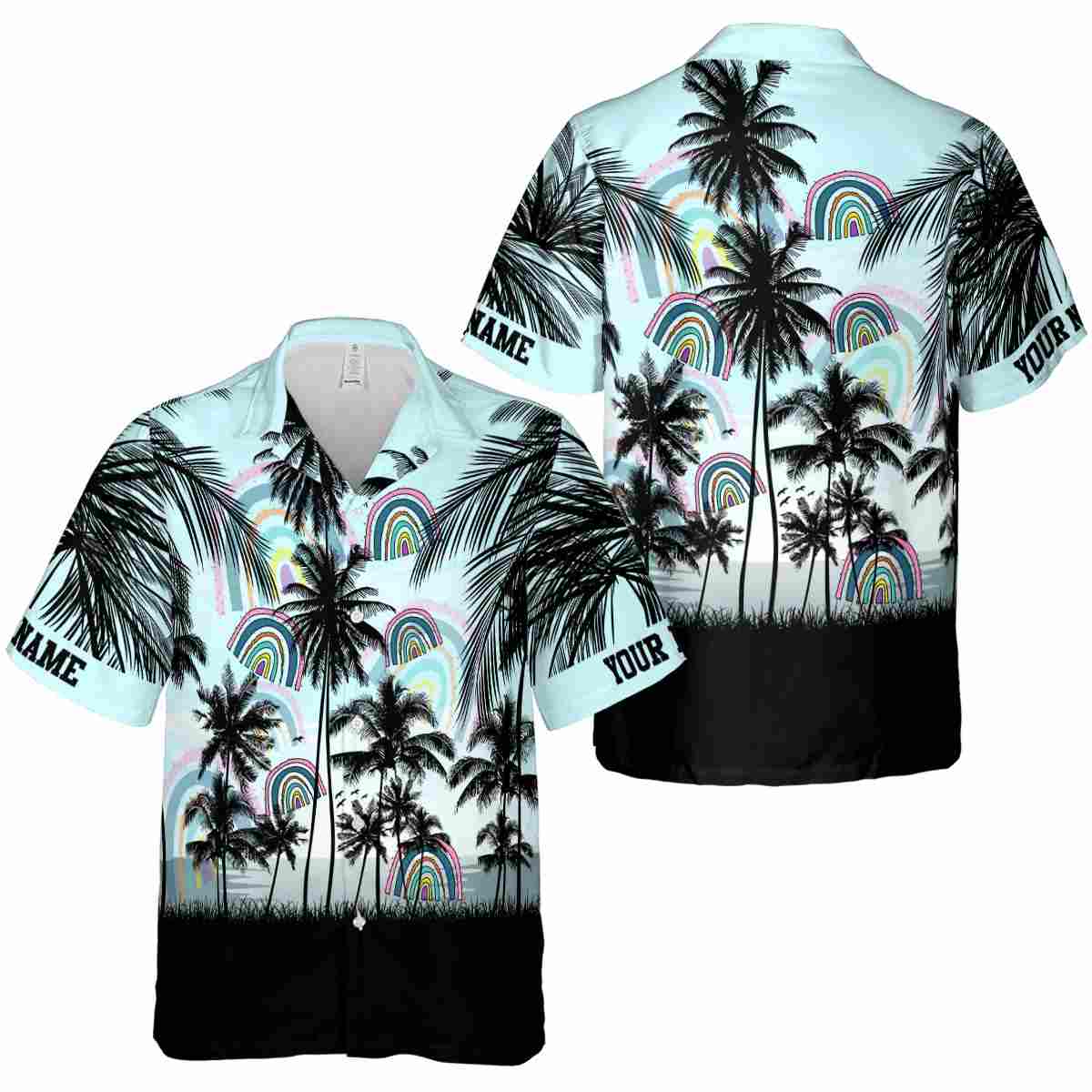 Customized Rainbow Island Scenery Hawaiian Shirt Premium grade Customized Rainbow Island Scenery Hawaiian Shirt Premium grade