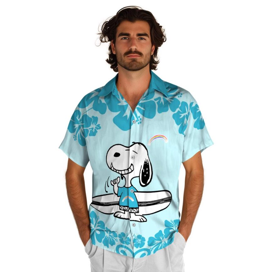 Customized Rainbow Surfing Snoopy Hawaiian Shirt New Arrival