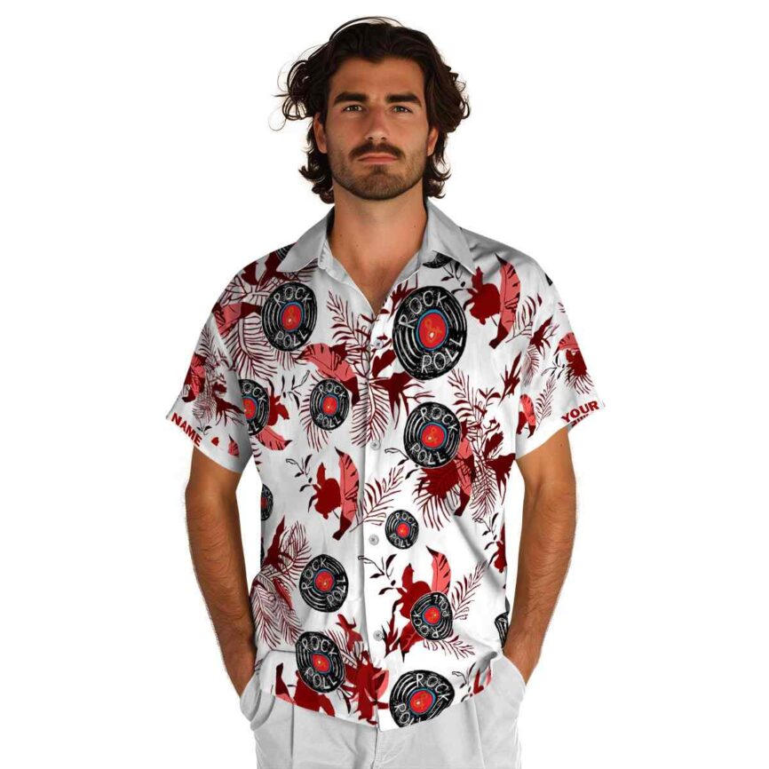 Customized Rock And Roll Leafy Accents Hawaiian Shirt New Arrival
