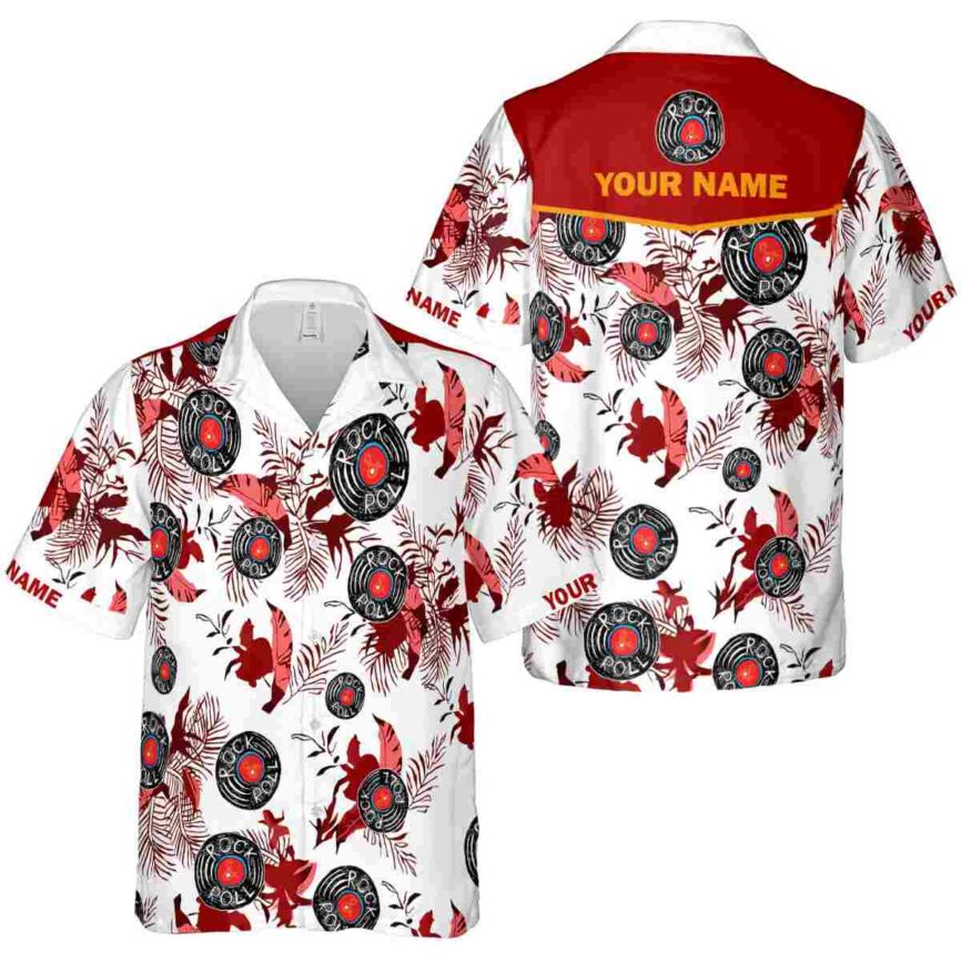 Customized Rock And Roll Leafy Accents Hawaiian Shirt Premium grade