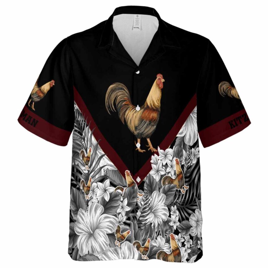 Customized Rooster Bold Floral Number Hawaiian Shirt Fashion forward
