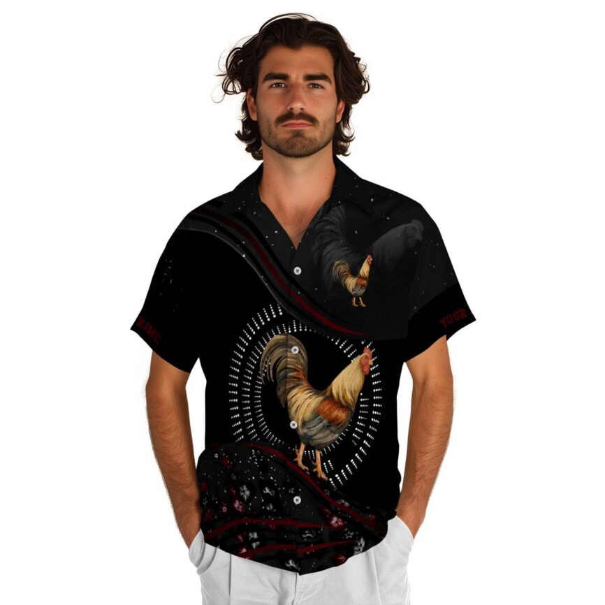 Customized Rooster Dynamic Swirl Hawaiian Shirt New Arrival