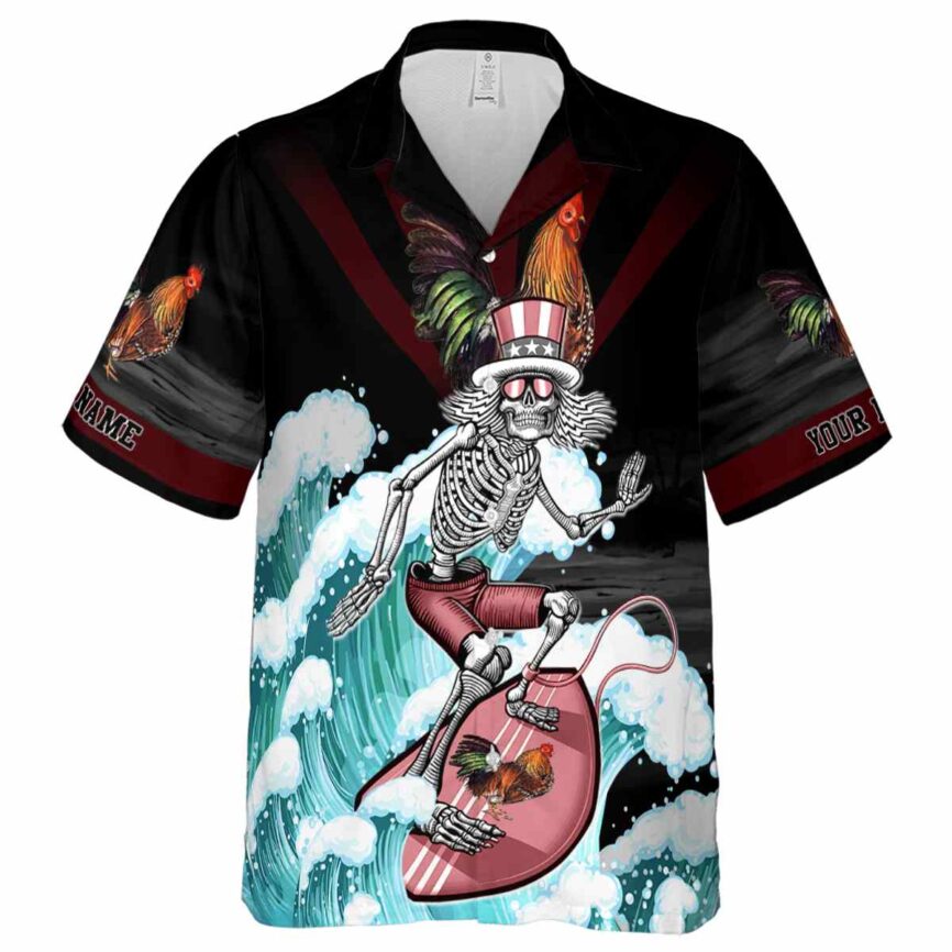 Customized Rooster Grateful Dead Motif Hawaiian Shirt Fashion forward