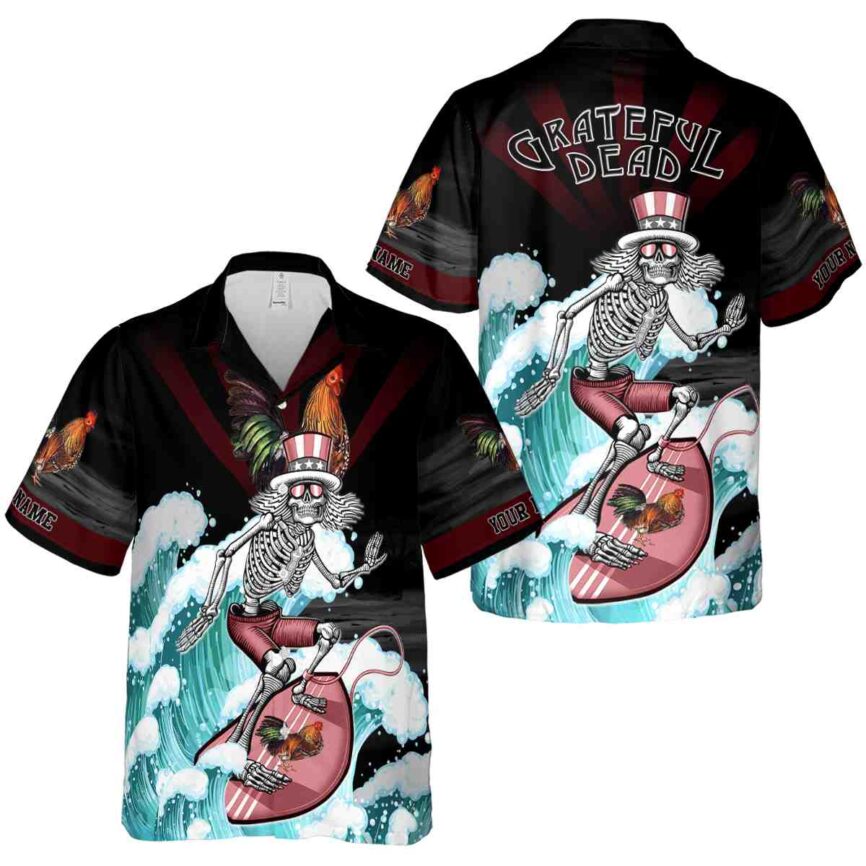 Customized Rooster Grateful Dead Motif Hawaiian Shirt Premium grade