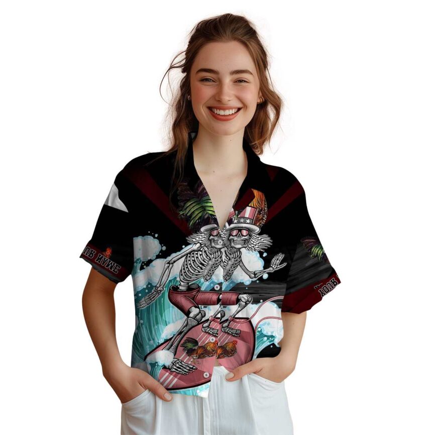 Customized Rooster Grateful Dead Motif Hawaiian Shirt Top rated