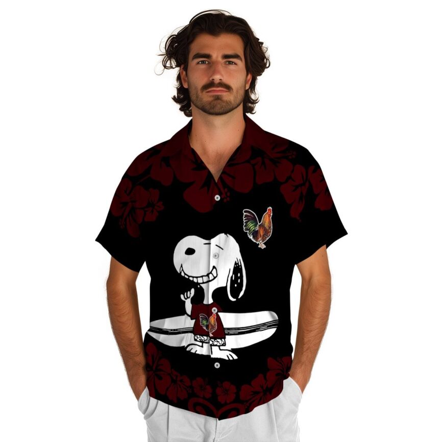 Customized Rooster Surfing Snoopy Hawaiian Shirt New Arrival