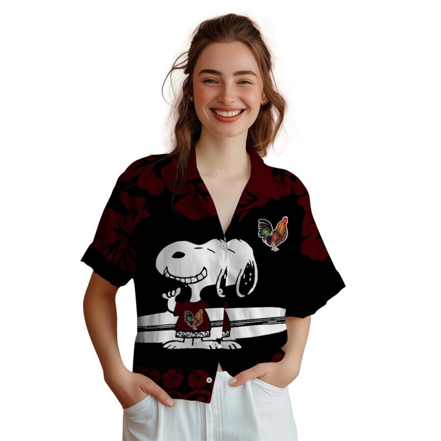 Customized Rooster Surfing Snoopy Hawaiian Shirt Top rated
