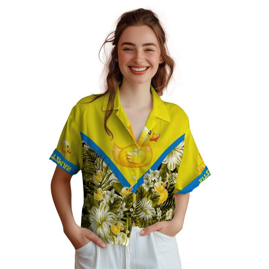Customized Rubber Duck Bold Floral Number Hawaiian Shirt Top rated