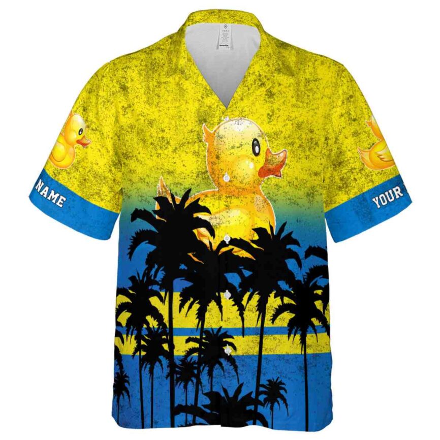 Customized Rubber Duck Sunset Gradient Hawaiian Shirt Fashion forward