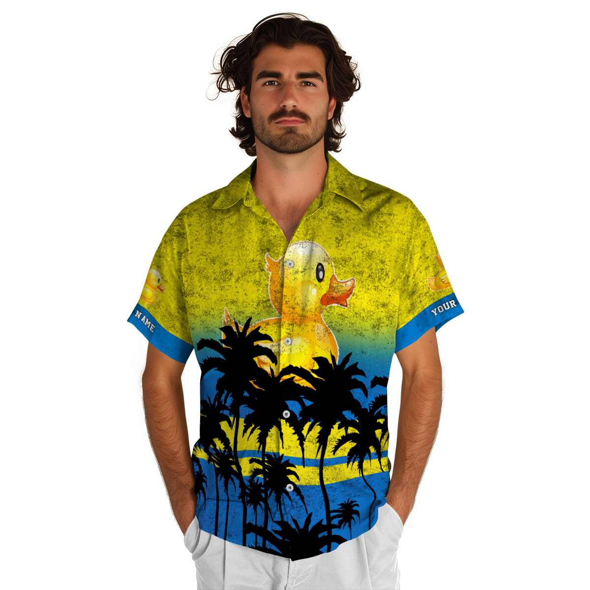 Customized Rubber Duck Sunset Gradient Hawaiian Shirt New Arrival Customized Rubber Duck Sunset Gradient Hawaiian Shirt New Arrival