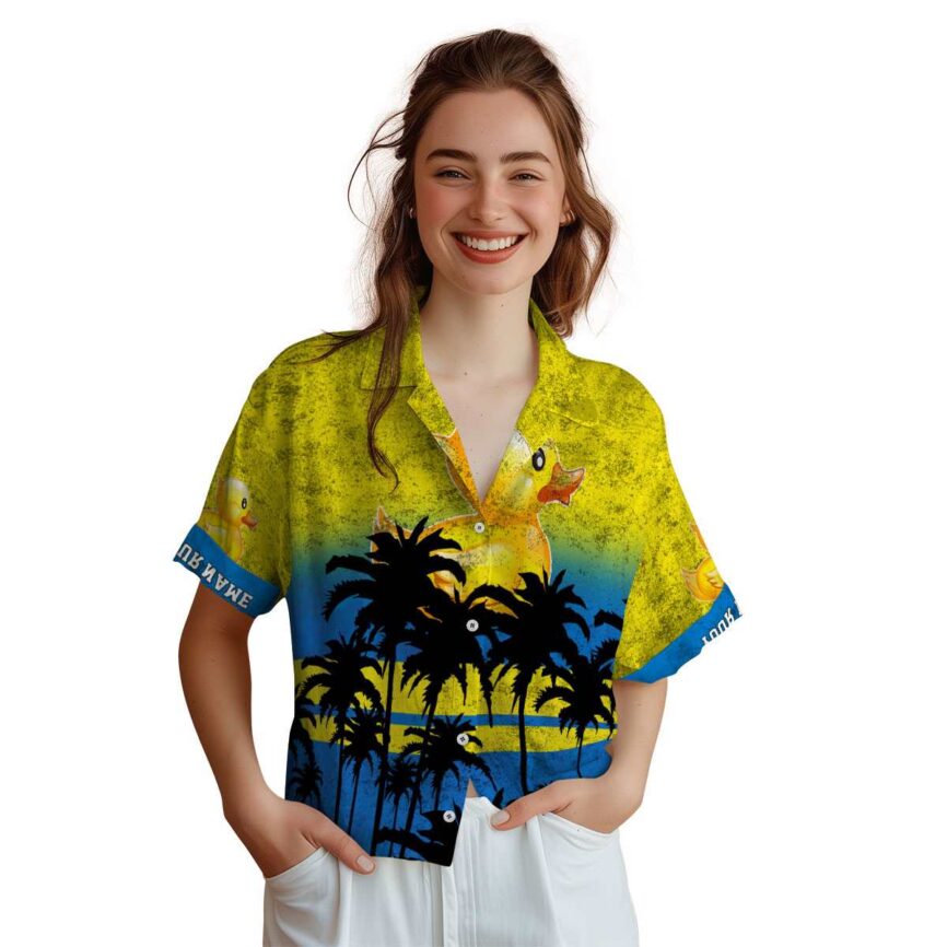 Customized Rubber Duck Sunset Gradient Hawaiian Shirt Top rated