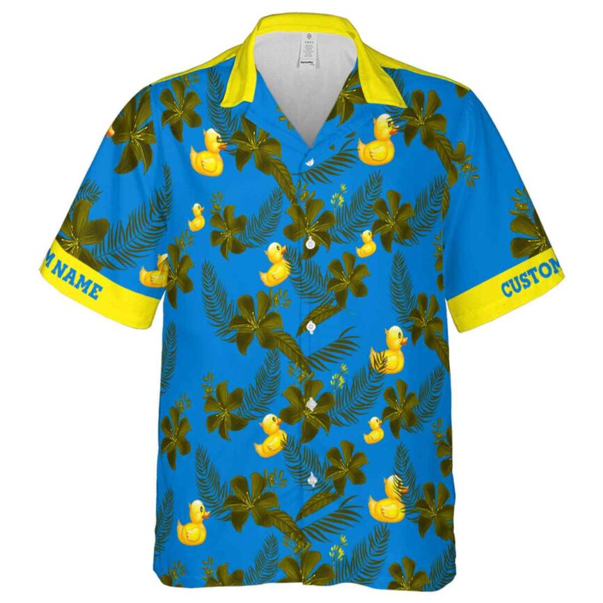 Customized Rubber Duck Tropical Flower Hawaiian Shirt Fashion forward