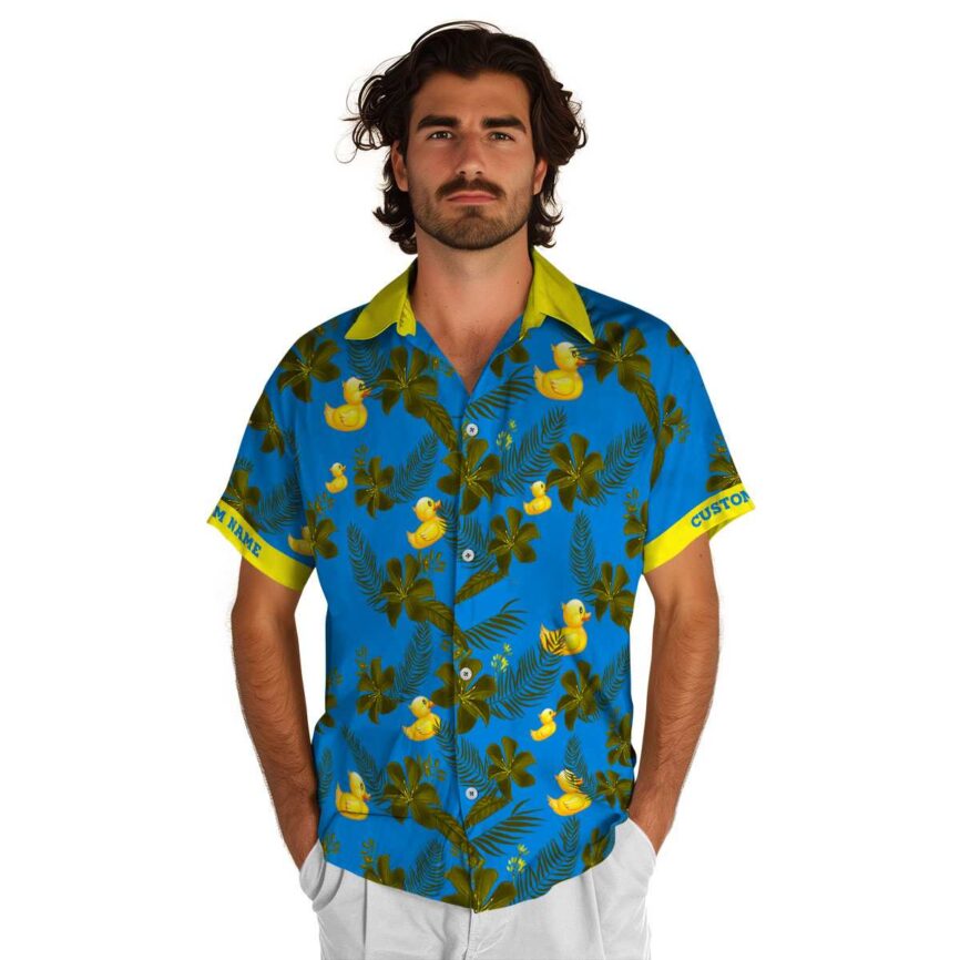 Customized Rubber Duck Tropical Flower Hawaiian Shirt New Arrival