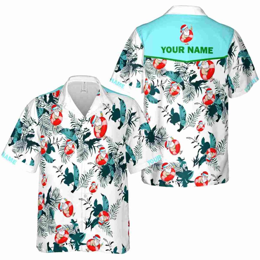 Customized Santa Leafy Accents Hawaiian Shirt Premium grade