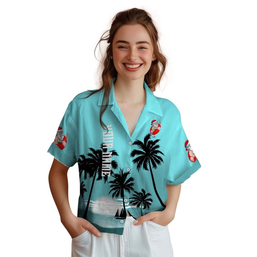 Customized Santa Ocean Sunset Hawaiian Shirt Top rated